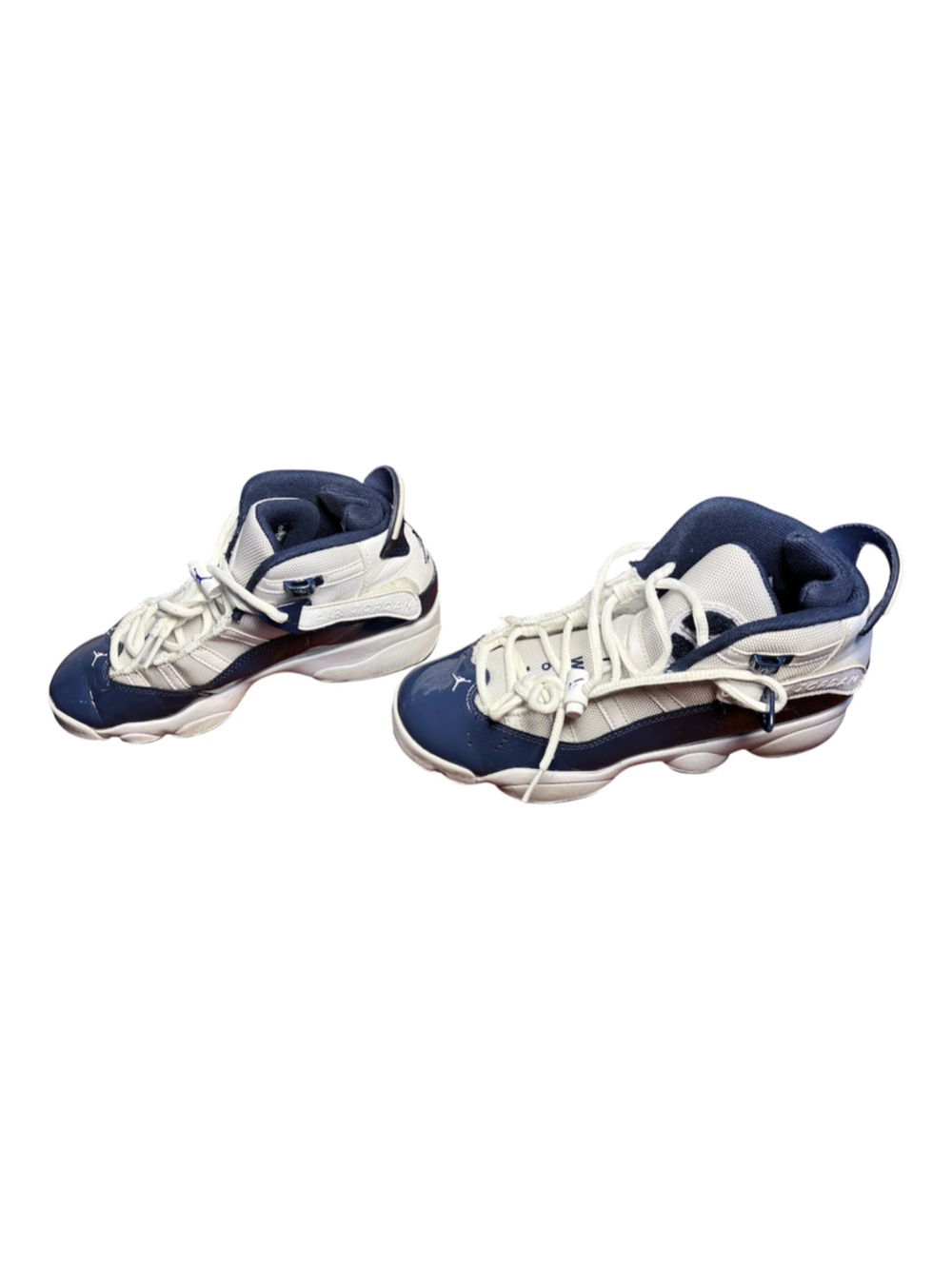 Jordan Kids Navy and White Low-Top Sneakers - Picture 2 of 7